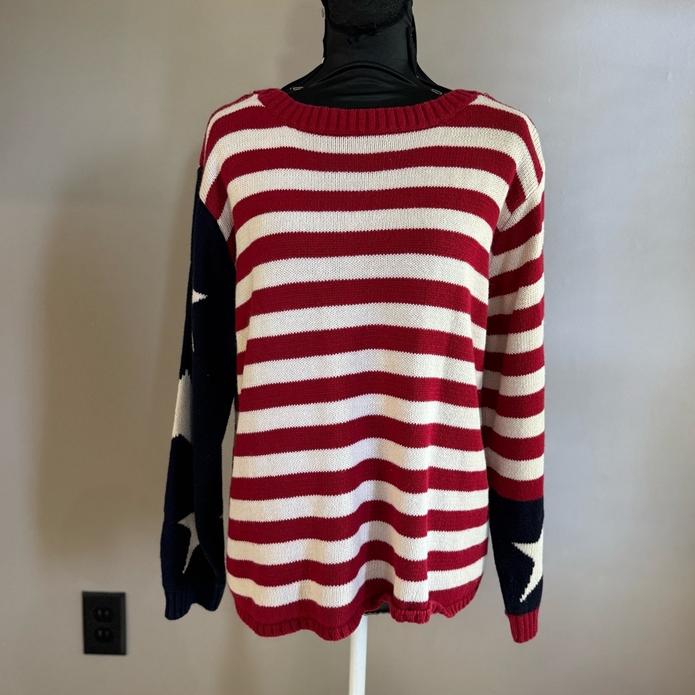 Vintage Coldwater Creek American flag sweater